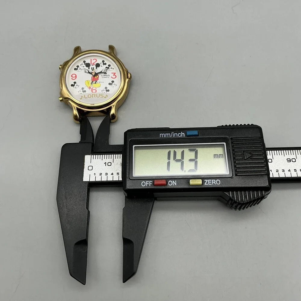 Vtg Lorus Musical Mickey Mouse Boys Watch 33mm Gold Tone For Parts Not Running